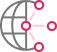 Interconnected network with lines connecting circles